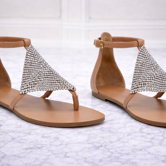 INC International Concepts Shoes - NWT I.N.C. International Concepts Quinciee Rhinestone Flat Sandals 8.5 M